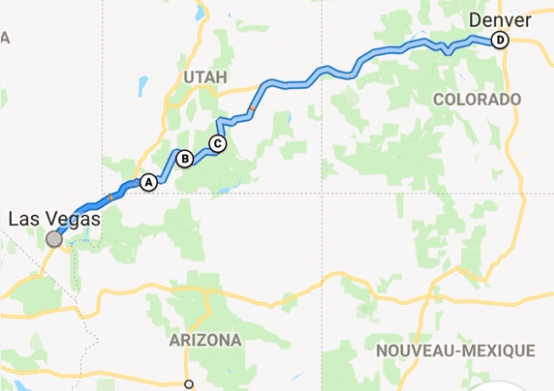 Las Vegas to Denver by Utah